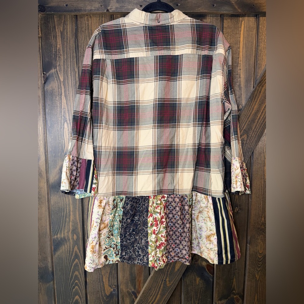 Upcycled Plaid Patchwork Tunic - Multicolor - Picture 2 of 7